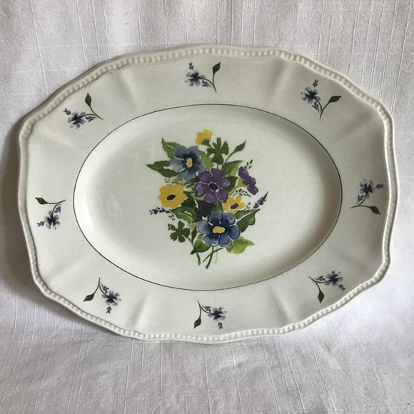 Kensington Staffordshire Platter Wayside Spring Florals Platter / Plate - Picture 1 of 5